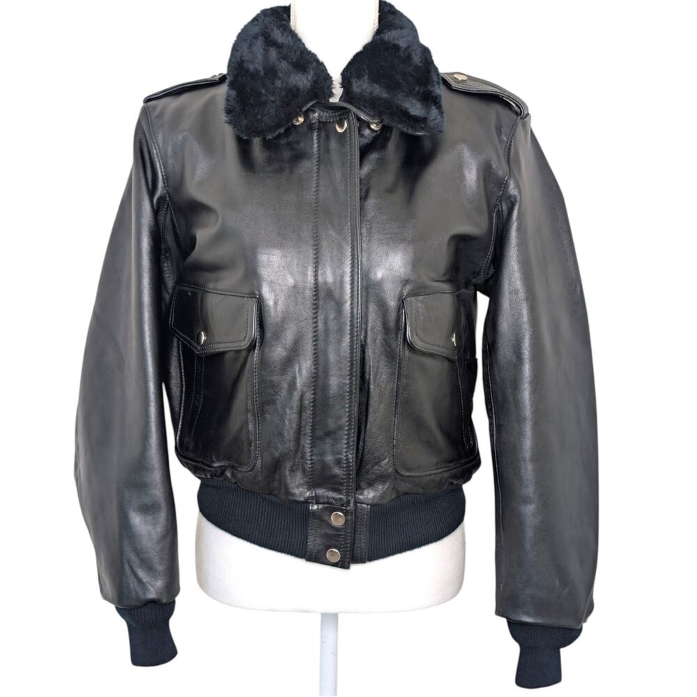 Vintage Harley-Davidson Hein Gericke Black Leather Bomber Jacket Women’s 38W